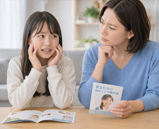 矯正器具が目立つのを気にするお子さま